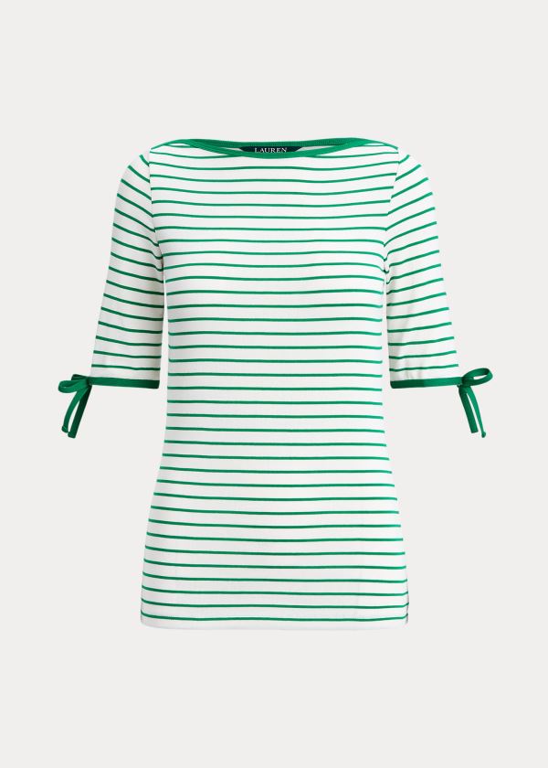 Women's Ralph Lauren Striped Cotton-Blend Tops | 175043HES